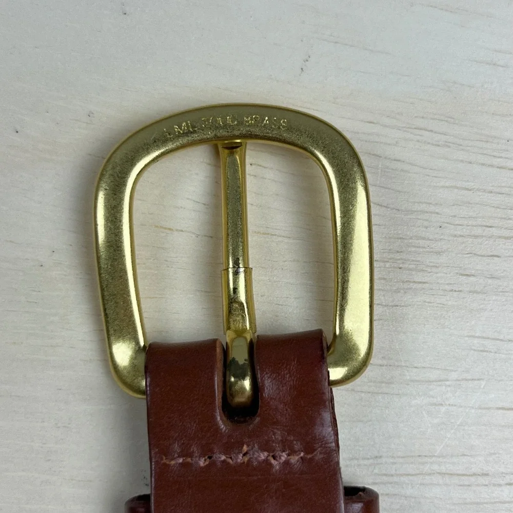 Leather Man Ltd Mens Red Swordfish Marlin Surcingle Belt Leather Brass Size 42